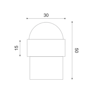 Stainless steel floor mounted door stop dome shaped for doors and furniture