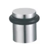 Stainless steel floor mounted cylinder door stop with rubber for doors and furniture