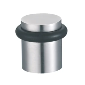 Stainless steel floor mounted cylinder door stop with rubber for doors and furniture