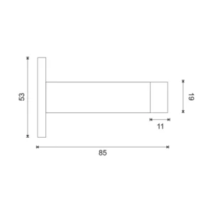 Solid stainless steel wall mounted door stop