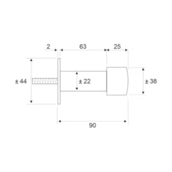 Solid stainless steel wall mounted heavy duty door stopper