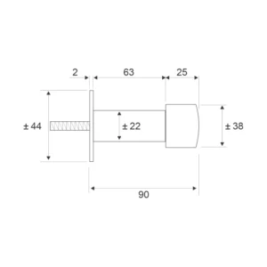 Solid stainless steel wall mounted heavy duty door stopper