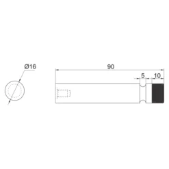 Solid stainless steel wall mounted door stop