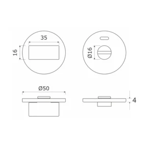 Stainless steel round thumbturn for doors and furniture
