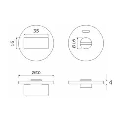 Stainless steel round thumbturn with indicator for doors and furniture