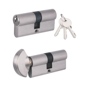 Stainless steel Euro profile mortise lock with 65mm double cylinder