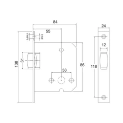Stainless steel DIN roller latch for doors