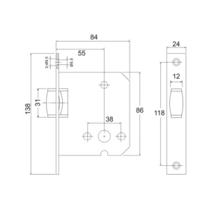 Stainless steel DIN roller latch for doors