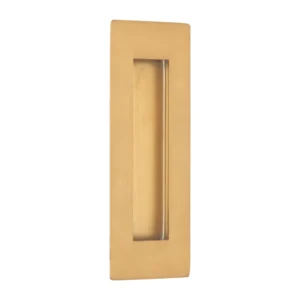 Stainless steel rectangular flush pull handle Satin Brass