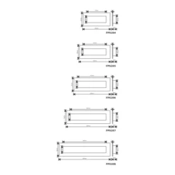 Stainless steel rectangular flush pull handle Satin Stainless Steel