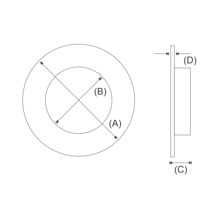 Stainless steel circular flush pull handle