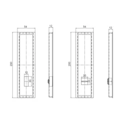 Stainless steel flush pull with integrated bathroom thumb turn