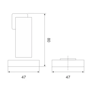 Stainless steel magnetic door holder on square rose