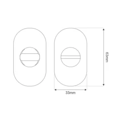 Stainless steel narrow stile thumbturn with indicator for doors and furniture