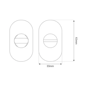 Stainless steel narrow stile thumbturn with indicator for doors and furniture