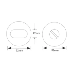 Stainless steel thumbturn without indicator for doors and furniture