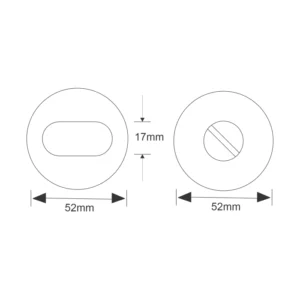 Stainless steel thumbturn without indicator for doors and furniture