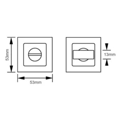 Stainless steel square thumbturn with indicator for doors and furniture