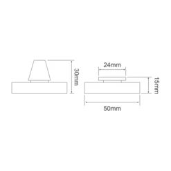 Stainless steel thumbturn on square rose without indicator for doors and furniture