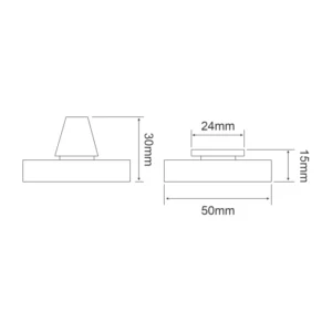 Stainless steel thumbturn on square rose without indicator for doors and furniture