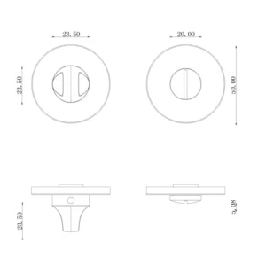 Stainless steel round thumbturn without indicator