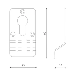 euro profile cylinder pull for doors and cabinets