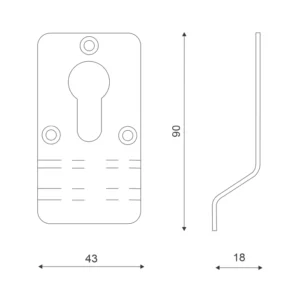 euro profile cylinder pull for doors and cabinets