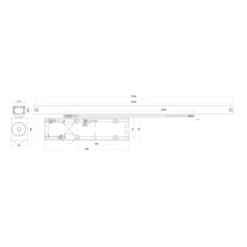 cam action door closer with sliding arm and channel for smooth and controlled door closing