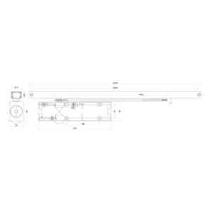 cam action door closer with sliding arm and channel for smooth and controlled door closing