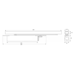 concealed cam action door closer for smooth and controlled door closing in residential and commercial doors