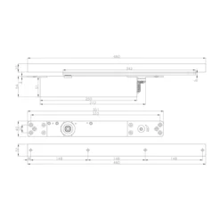 concealed cam action door closer for smooth and controlled door closing in residential and commercial doors