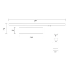 cam action door closer with stainless steel cover and sliding arm for smooth controlled door closing