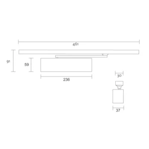 cam action door closer with stainless steel cover and sliding arm for smooth controlled door closing