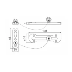stainless steel door chain with leather cover for home and apartment door safety