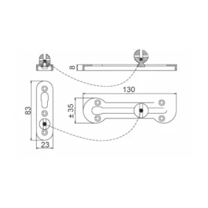 stainless steel door chain with leather cover for home and apartment door safety