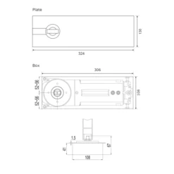 EuroArt floor spring with hold open function without cover plate for glass and wooden doors