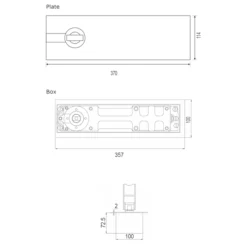 EuroArt adjustable floor spring with hold open function for glass and wooden doors