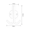 stainless steel double coat hook with rose for wall mounted use