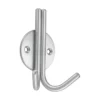 stainless steel double coat hook with rose for wall mounted use