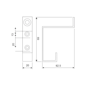 stainless steel hat and coat hook with 2 hooks for wall mounted use