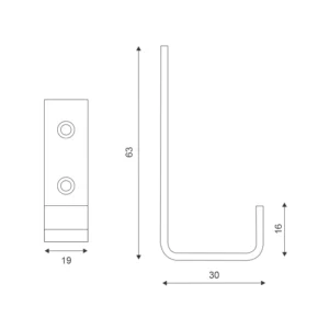 stainless steel flat coat hook for wall mounted use
