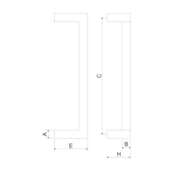 EuroArt Stainless Steel Elegante Modern Door Pull Handle