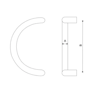 Premium stainless steel C shaped door pull handle for modern wooden and glass doors