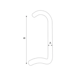 EuroArt SS Cranked Back-to-Back Door Pull Handle