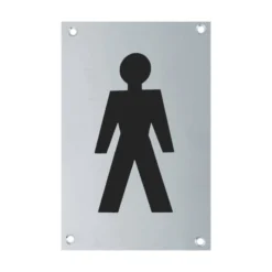 stainless steel rectangular male signage for toilets, restrooms, and public areas