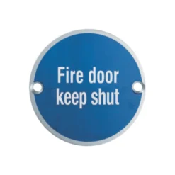 circular fire door keep shut signage for commercial and public buildings