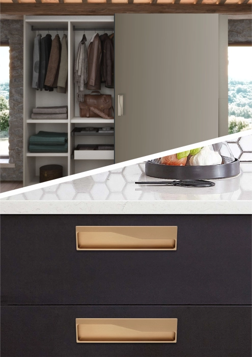 Aluminium Wings flush pull cabinet handle modern furniture handle for wardrobe cabinets