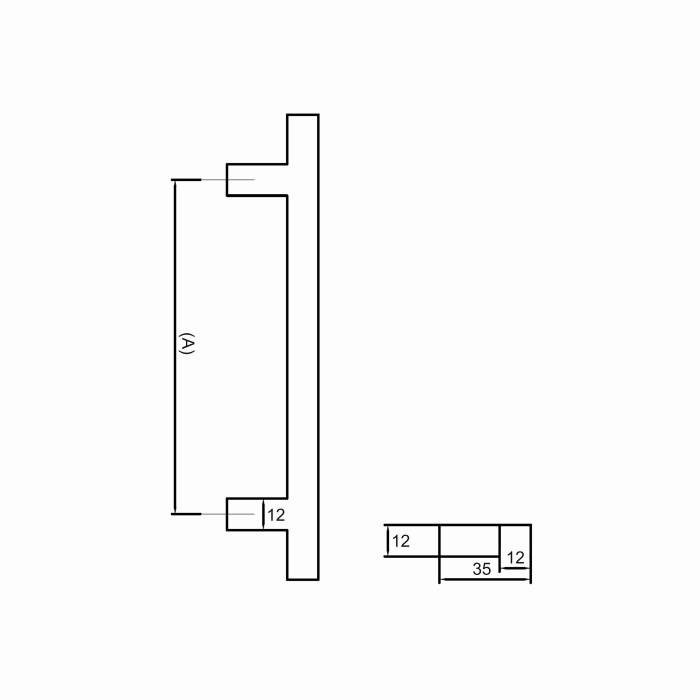Stainless Steel T Bar Square Cabinet Handle