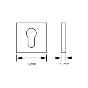 Euro Profile Square Escutcheon