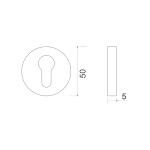 EuroArt zamak round euro profile escutcheon 50mm diameter door keyhole cover